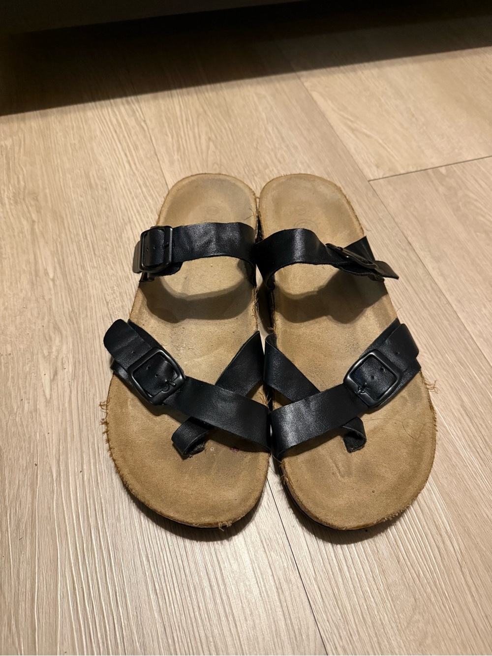 Women’s Black Double-Strap Sandals